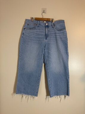 Madewell Jeans Womens 33P Blue The Perfect Wide Leg Crop Jean Classic Normcore